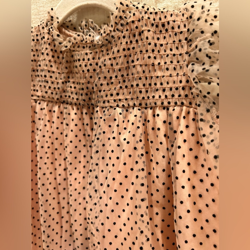 BRAND NEW!! Zara baby girl Flocked Combination Polka Dot dress 2-3T - Picture 3 of 6